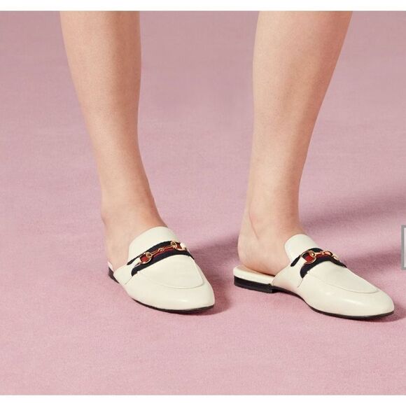 Gucci Princetown White Leather Horse Bit Slipper Mule Slide Loafer Women’s 37.5 - Picture 12 of 12